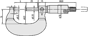 102-301 - 0-25MM 0.01 DIŞ ÇAP MİKROMETRESİ - 2
