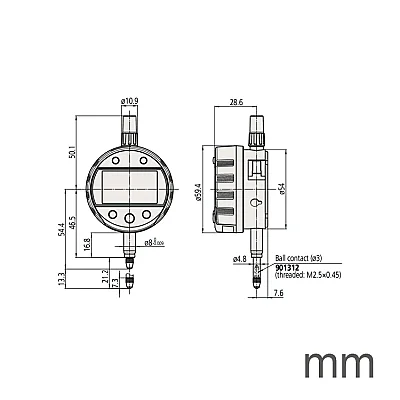 543-700B - 12.7mm / 0,0005mm IP42 DİJITAL KOMPARATÖR SAATİ - 