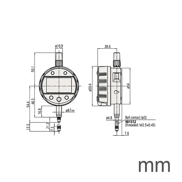 543-700B - 12.7mm / 0,0005mm IP42 DİJITAL KOMPARATÖR SAATİ - 1