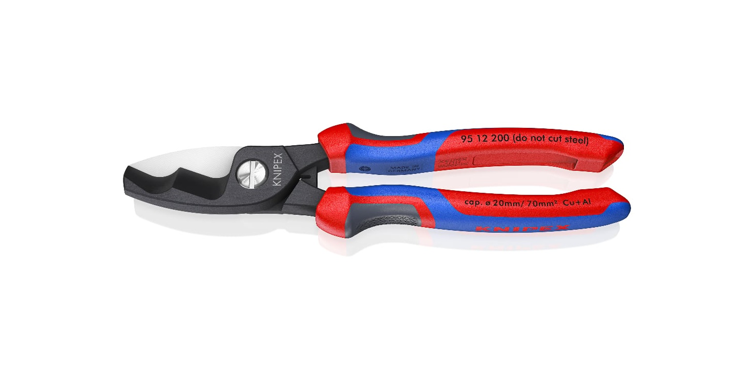 95 12 200 - ÇİFT BIÇAKLI KABLO MAKASI 200 MM - KNIPEX - 1