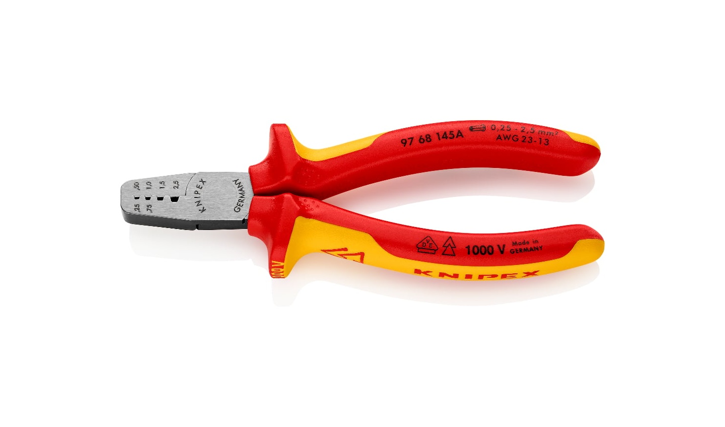 97 68 145 A - VDE YÜKSÜK SIKMA PENSI KNIPEX - 1