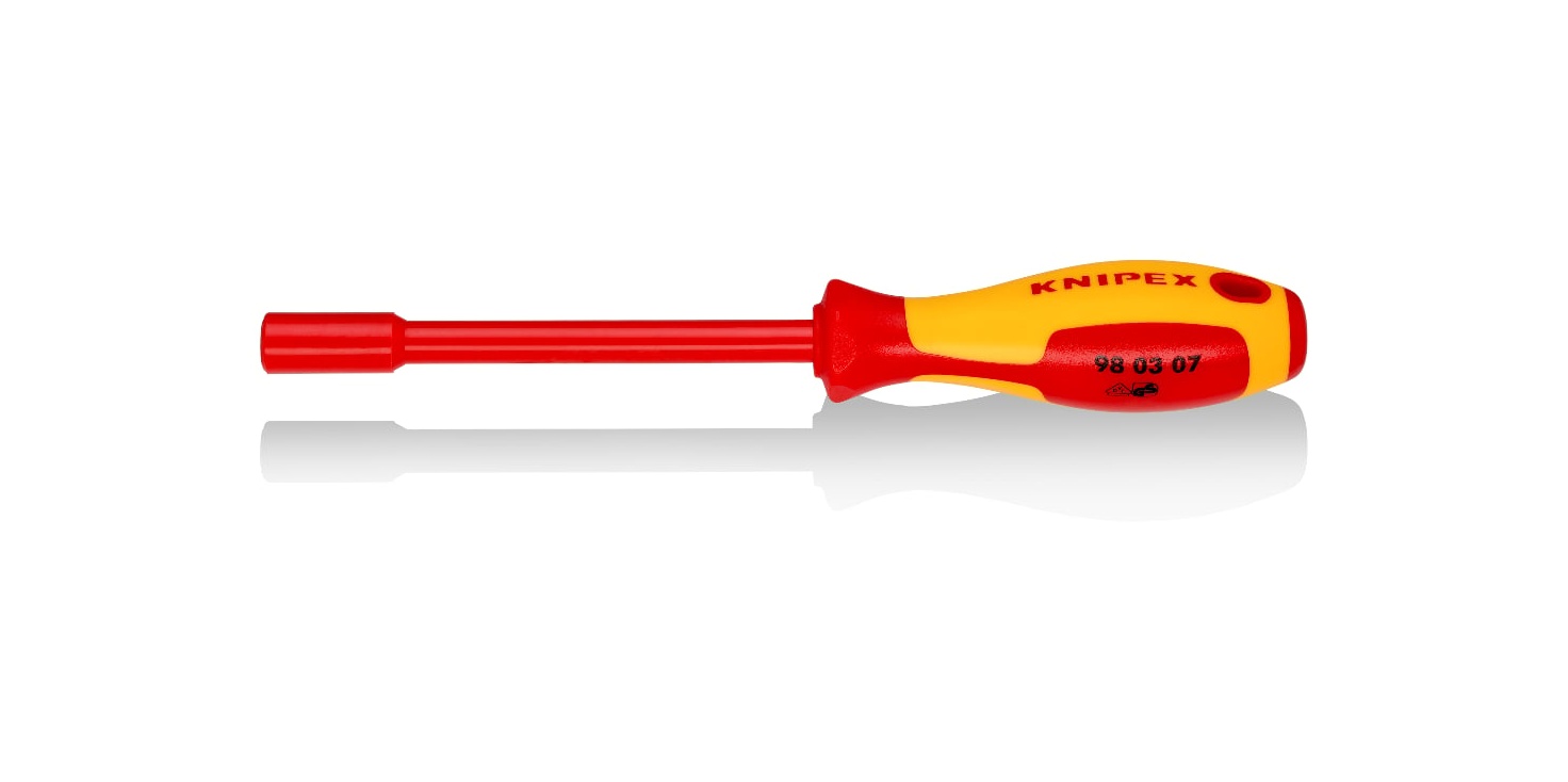 98 03 07 - VDE İZOLELİ LOKMA UÇLU TORNAVİDA 07MM - KNIPEX - 1