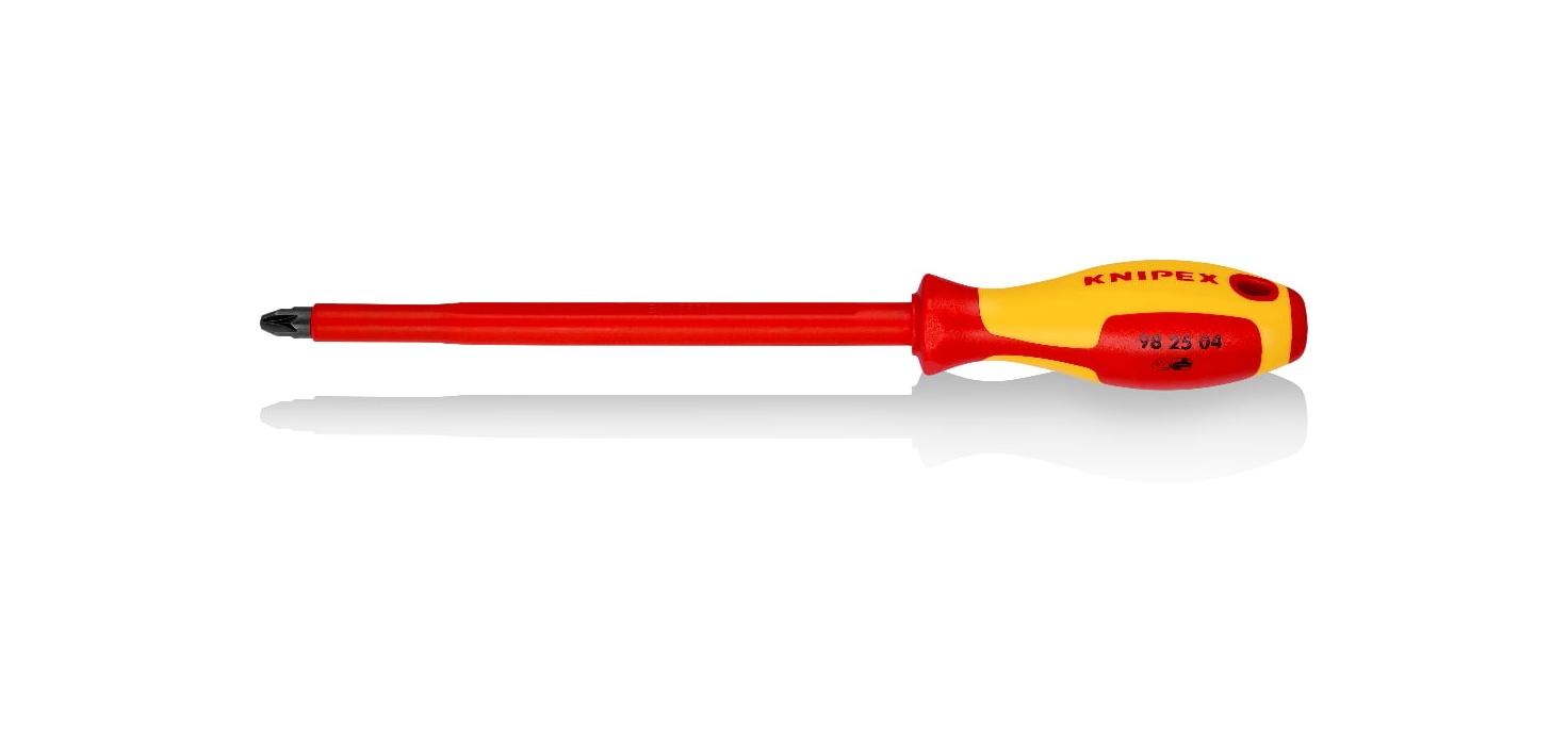 98 25 04 - VDE İZOLELİ POZİDRİV TORNAVİDA PZ4*200 - KNIPEX - 1